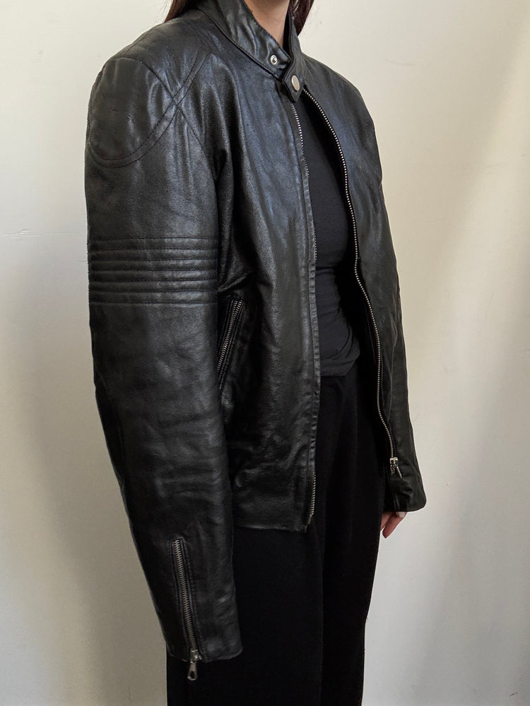 Vintage Italian Black Racing Jacket Size Small