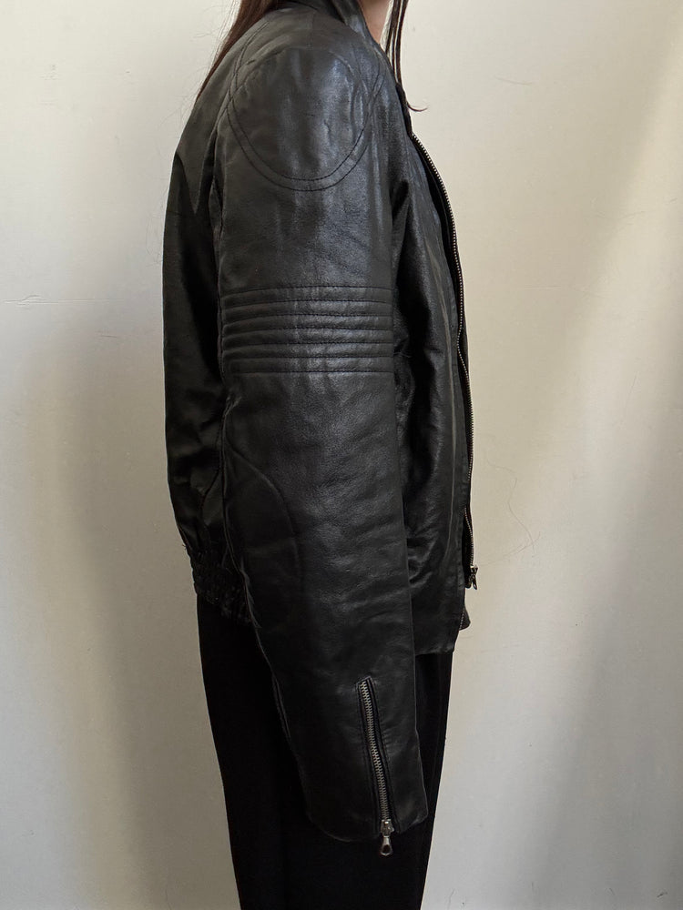 Vintage Italian Black Racing Jacket Size Small