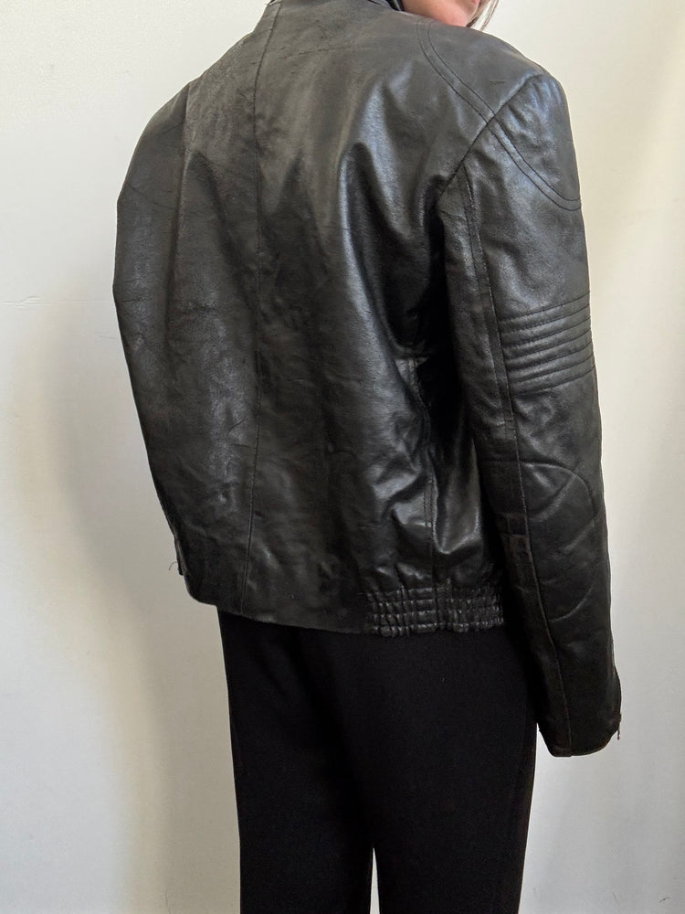 Vintage Italian Black Racing Jacket Size Small