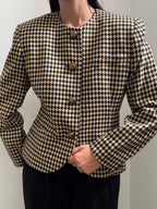 Vintage Gingham Black and Tan Blazer Size Large