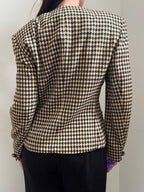 Vintage Gingham Black and Tan Blazer Size Large