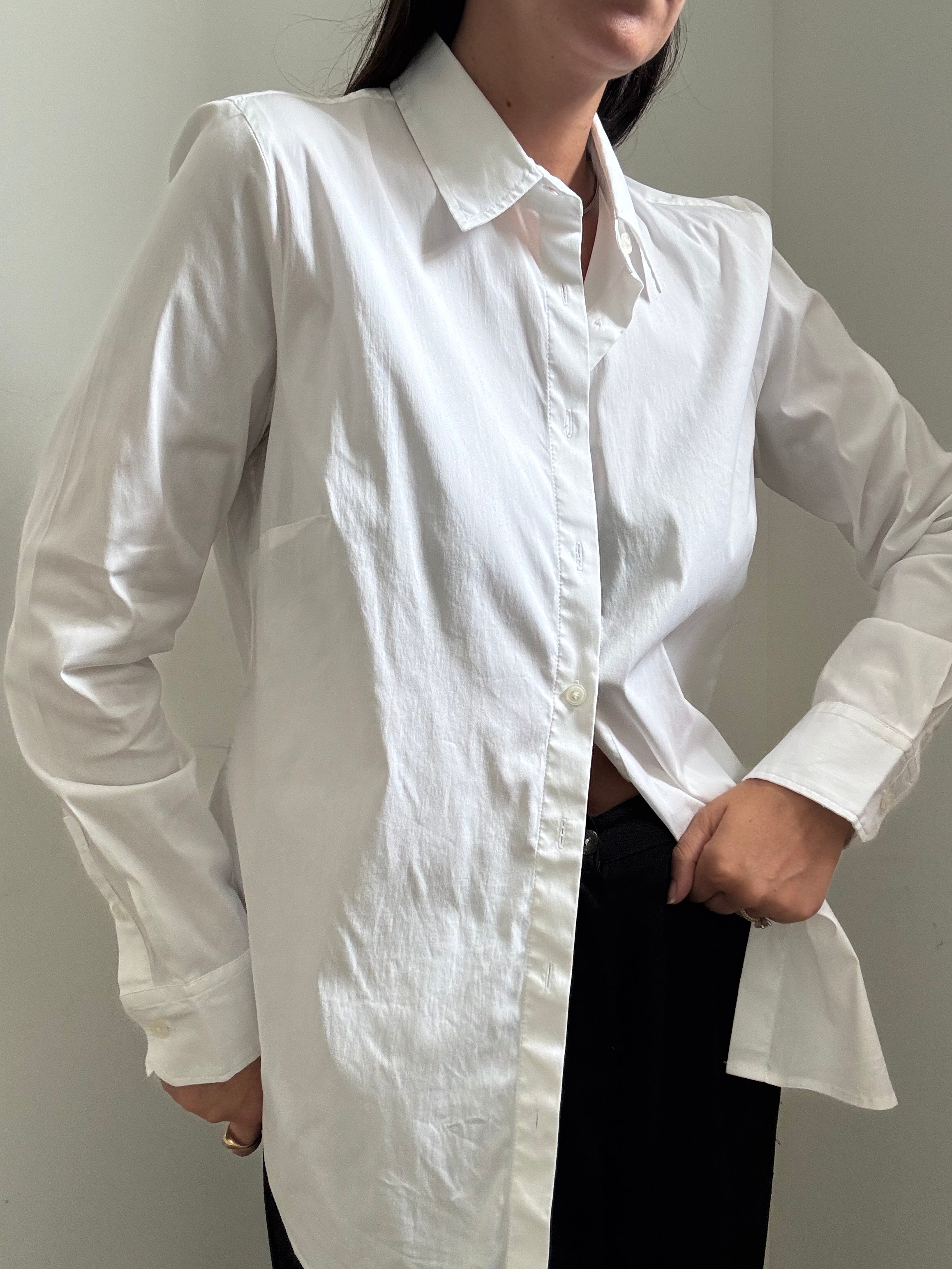 Vintage White Fitted Button Up Size Large
