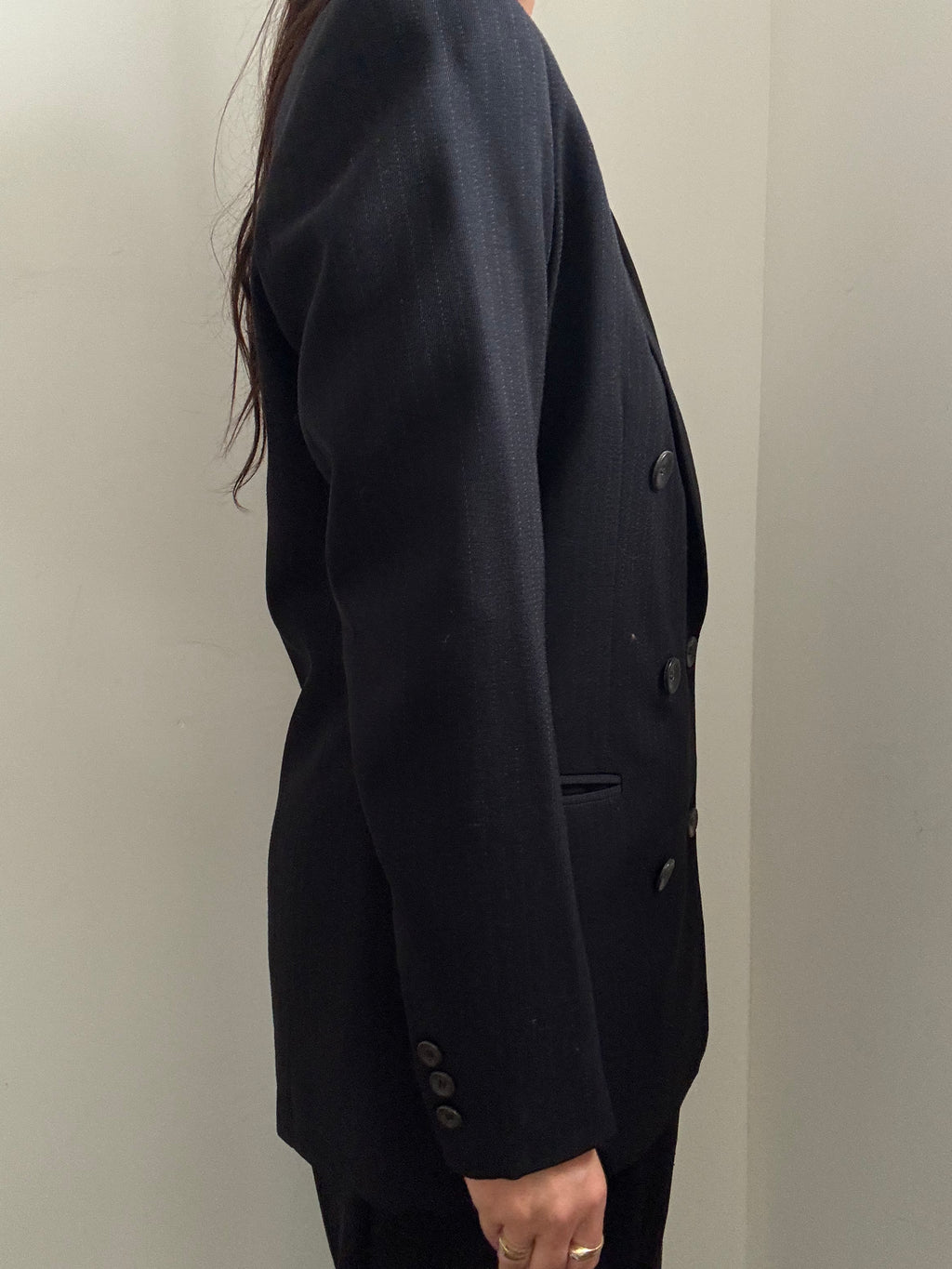 Vintage Bergdorf Goodman Pin Stripe Double-Breasted Blazer Size Large