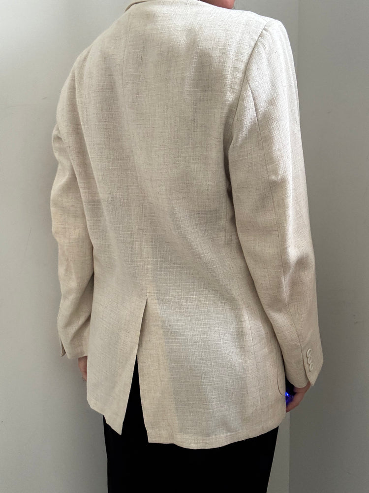 Vintage Flax Linen Blend Blazer Size Small