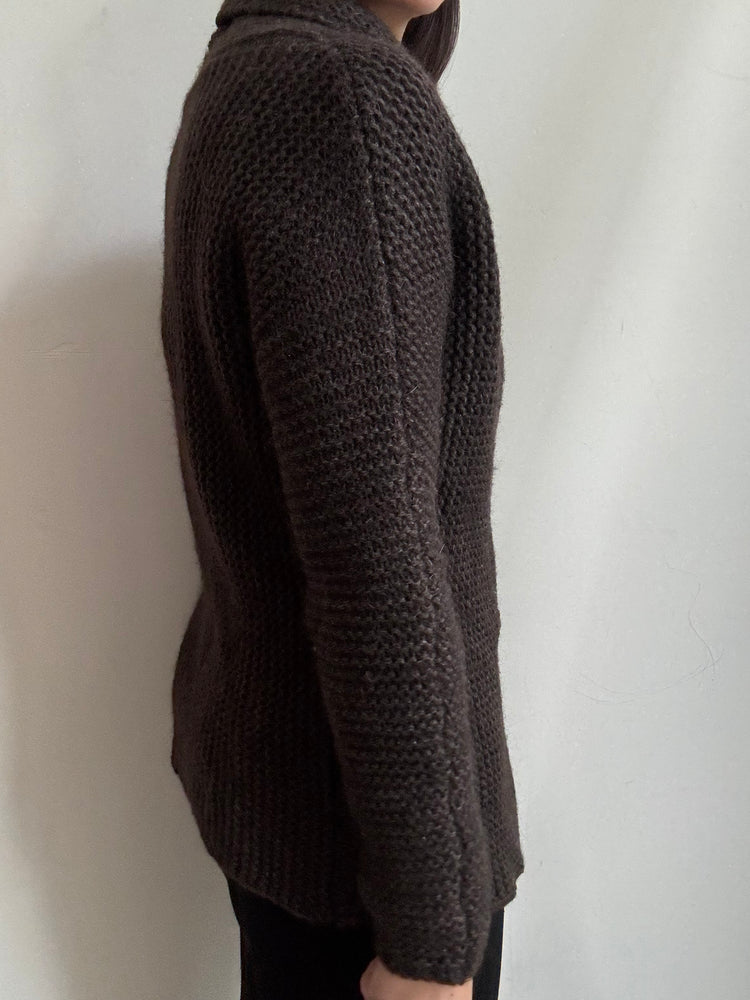 Vintage Brown Mohair + Wool Cardigan Size Small