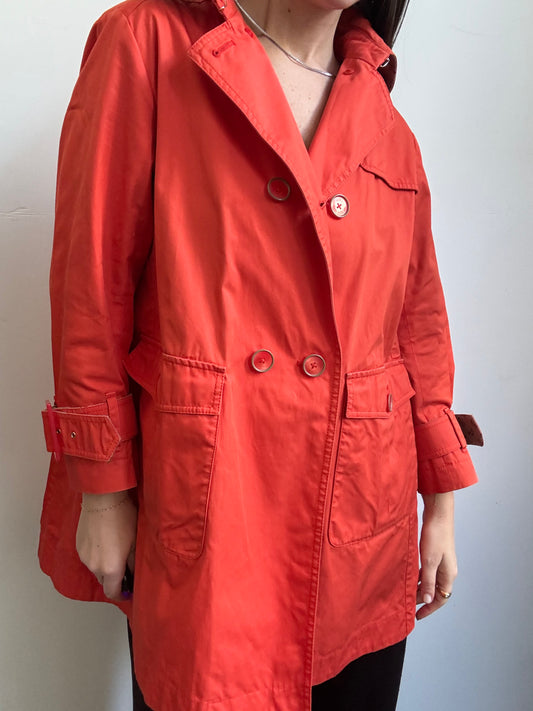 Vintage Herno Cotton Belted Short Trench Coat Size Small