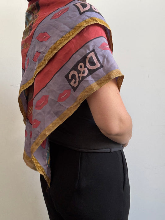 Vintage Dolce & Gabanna Colorful Silk Scarf