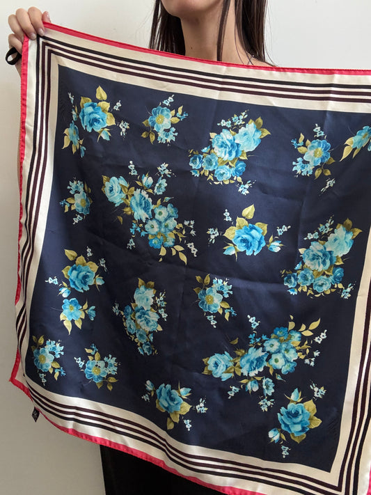 Vintage Bluemarine Colorful Floral Silk Scarf