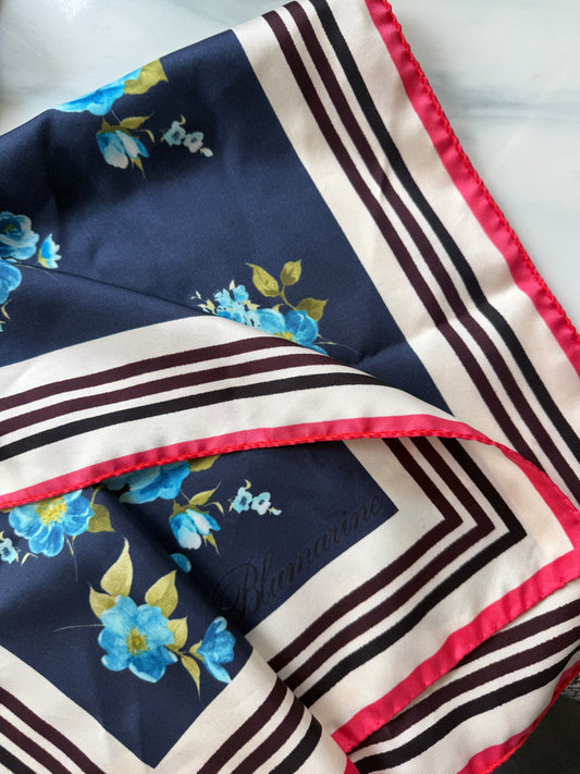 Vintage Bluemarine Colorful Floral Silk Scarf