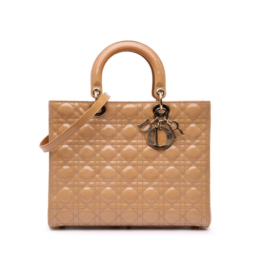 Vintage Lady Dior Large Patent Bag
