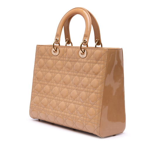 Vintage Lady Dior Large Patent Bag