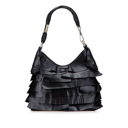 Vintage YVES SAINT LAURENT Ruffled Leather Hobo