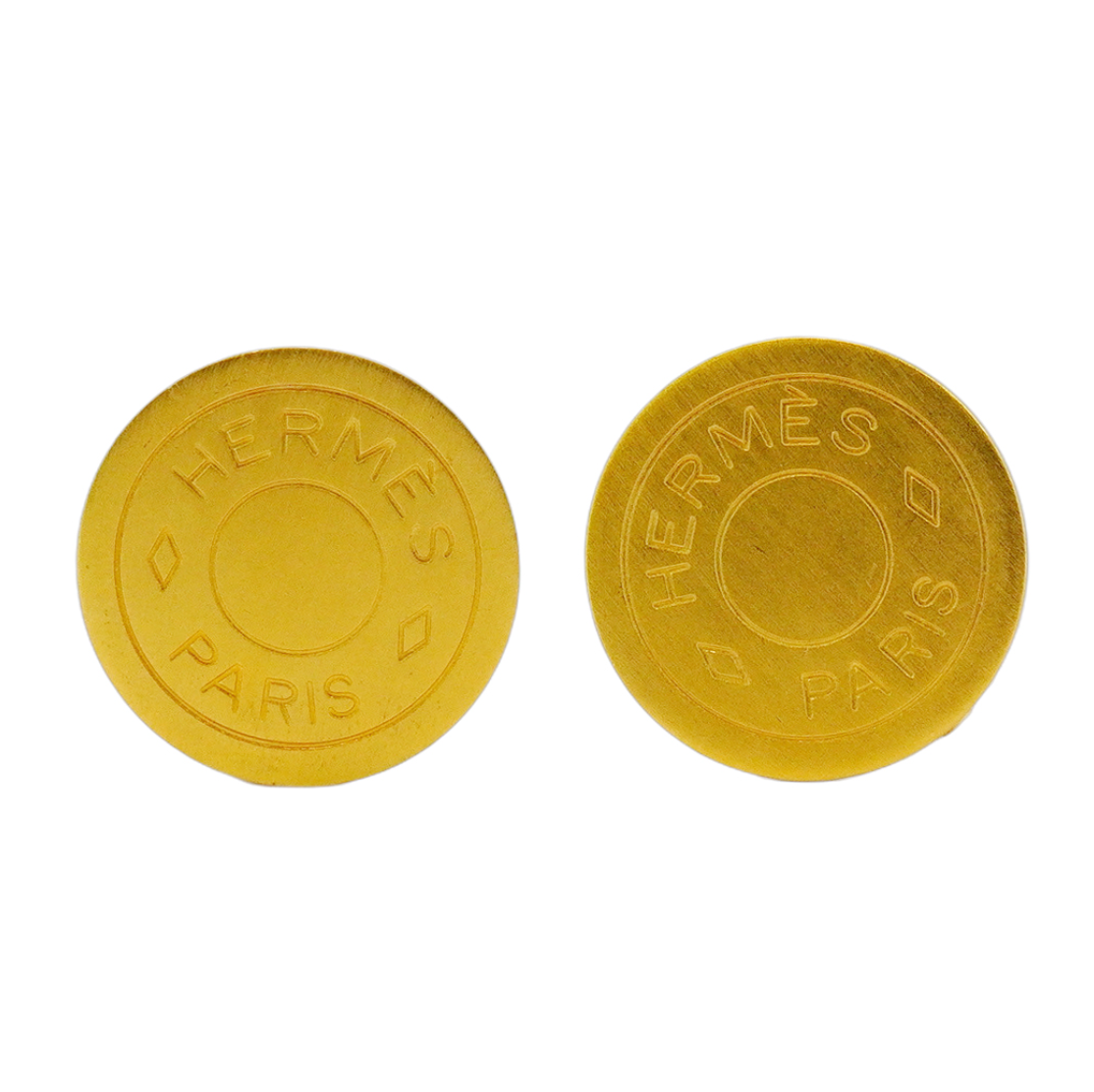 Vintage 1990s Hermes Gold Clip-On Earrings
