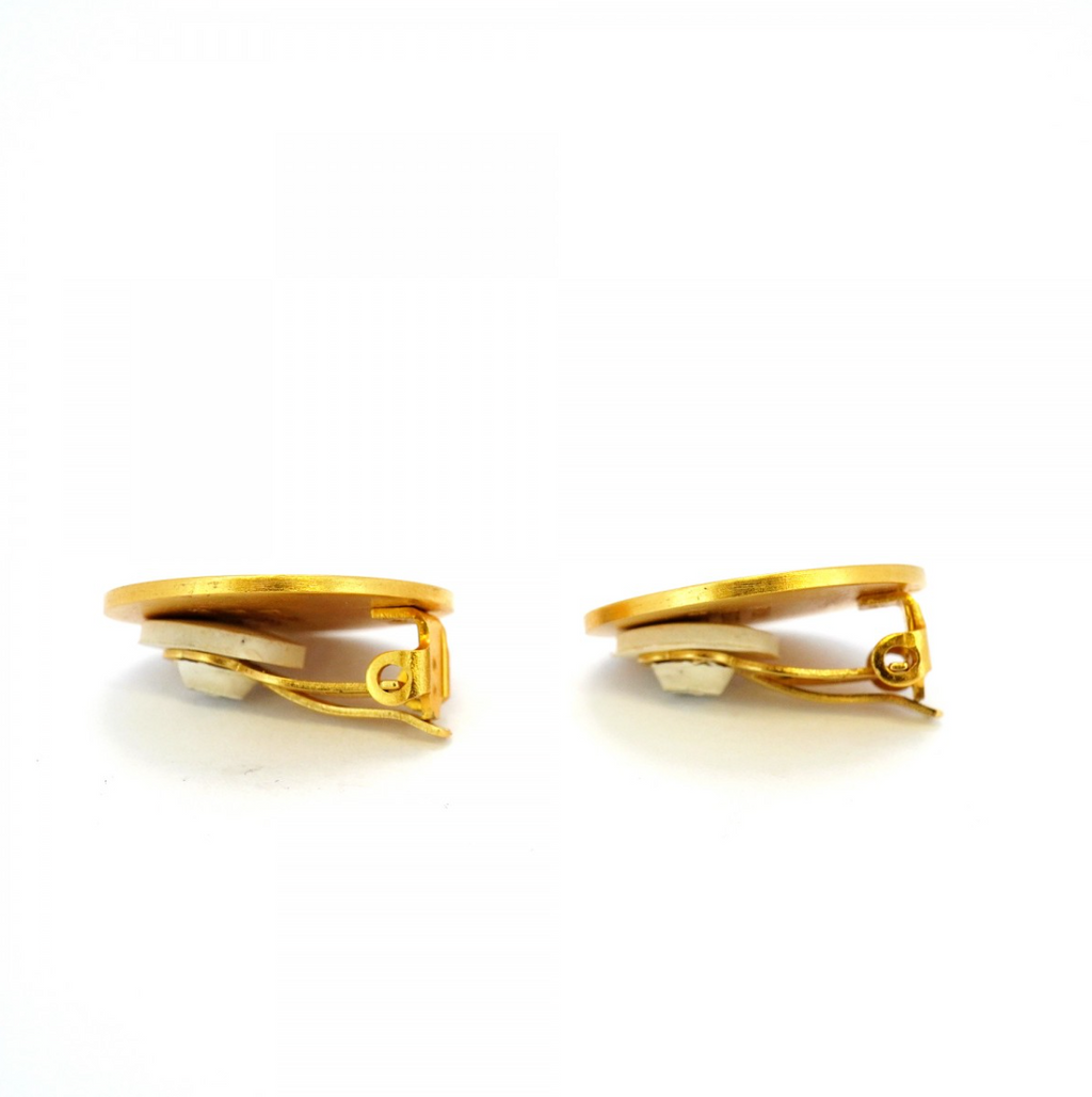 Vintage 1990s Hermes Gold Clip-On Earrings