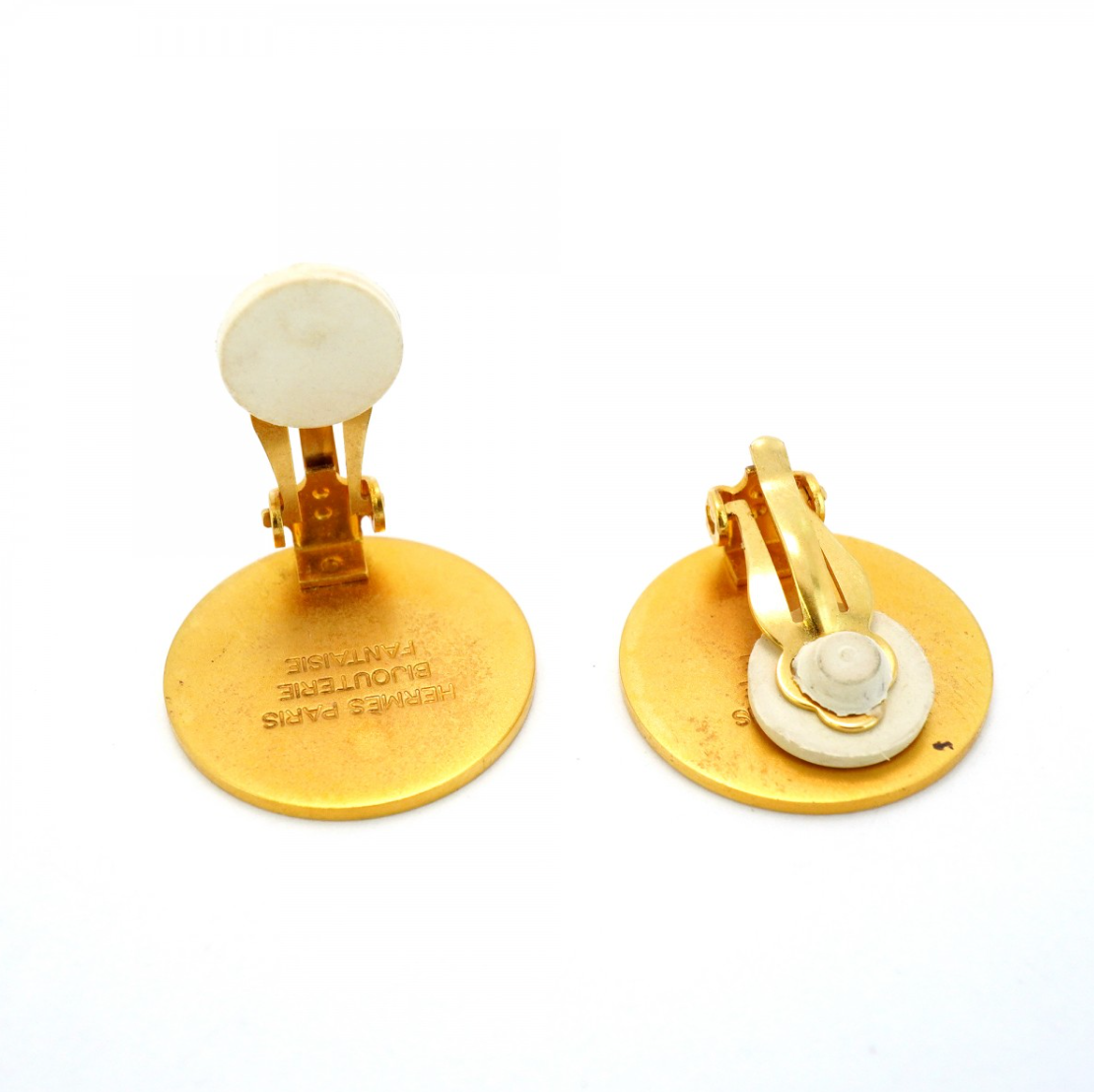 Vintage 1990s Hermes Gold Clip-On Earrings