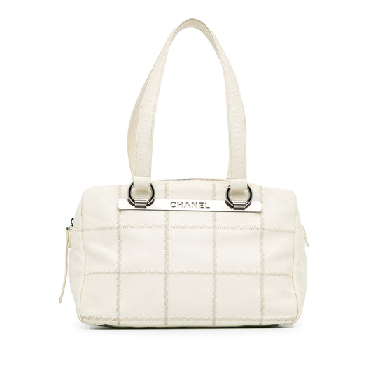 Vintage 2004 Chanel White Stitch Bowler Bag