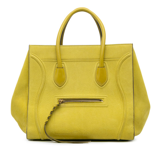 Vintage Yellow Celine Medium Leather Phantom Tote