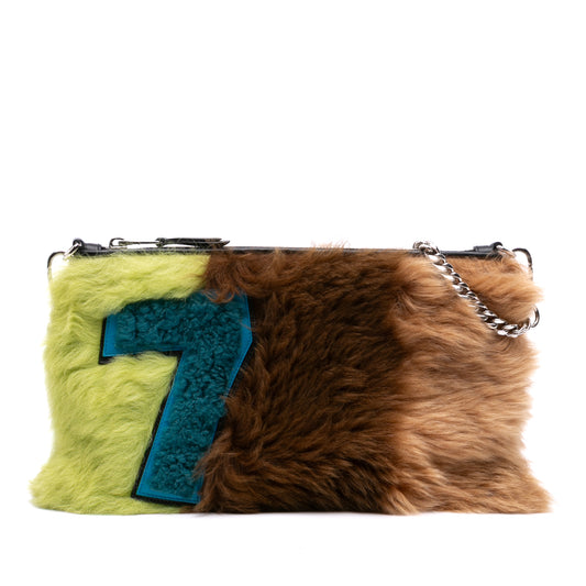 Vintage 2010 Fur Fendi Stripe Crossbody