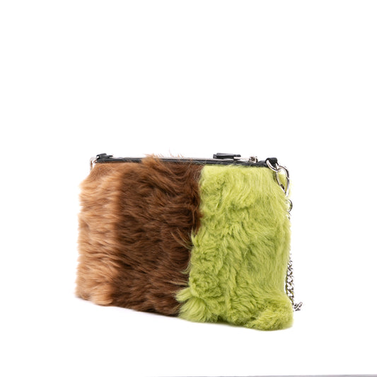 Vintage 2010 Fur Fendi Stripe Crossbody