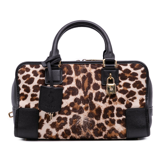 Vintage Loewe Pony Hair Leopard Print Bag