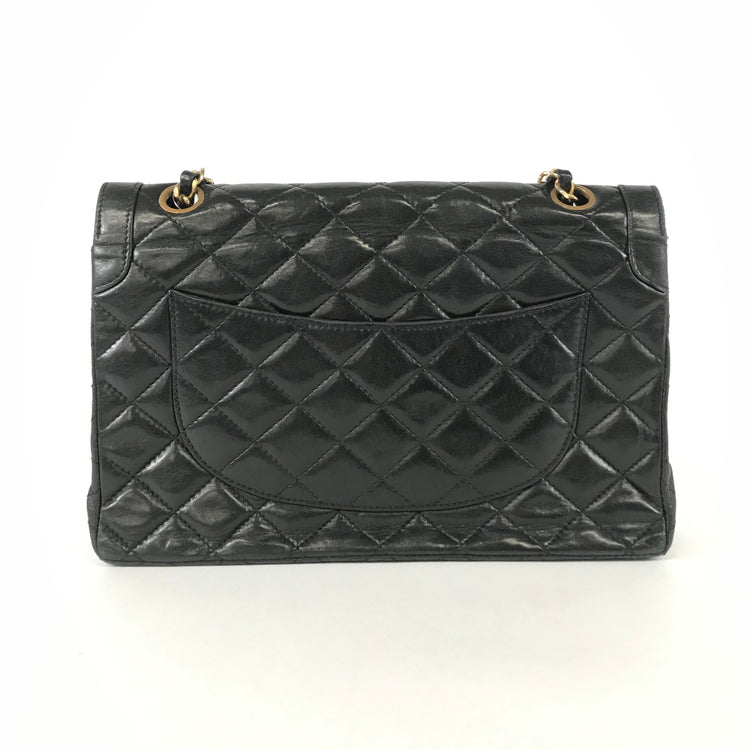 Vintage Two Toned Black Chanel 1991-1994 Flap Bag