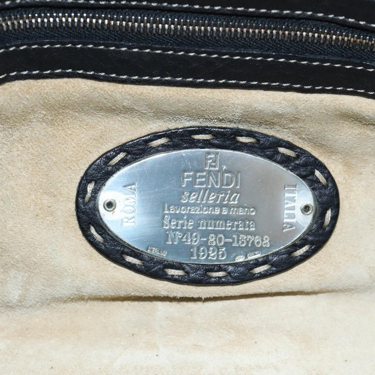 Vintage Fendi Black Selleria Shoulder Bag