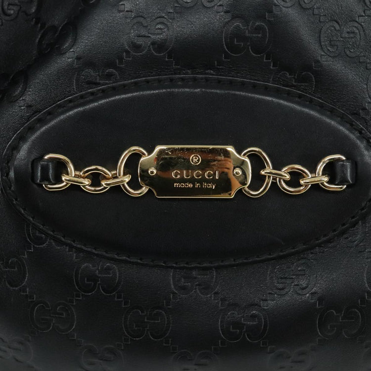 Vintage Gucci Black Leather Shoulder Bag