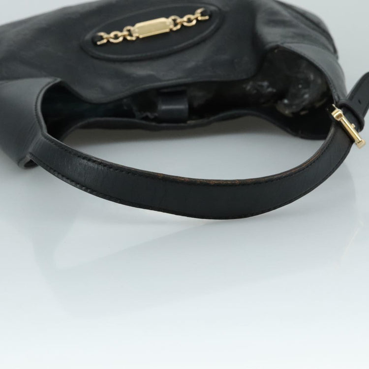 Vintage Gucci Black Leather Shoulder Bag