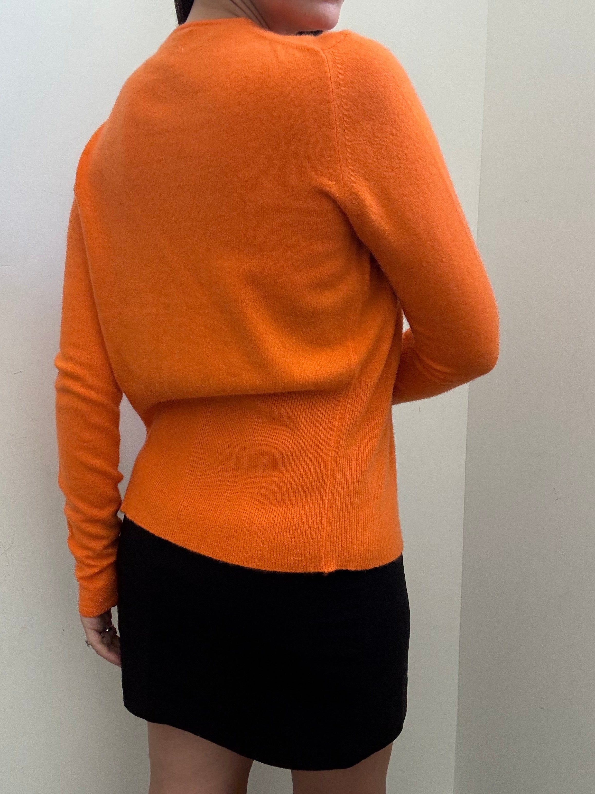 Vintage Bloomingdale's Orange Cashmere Cardigan Size Medium