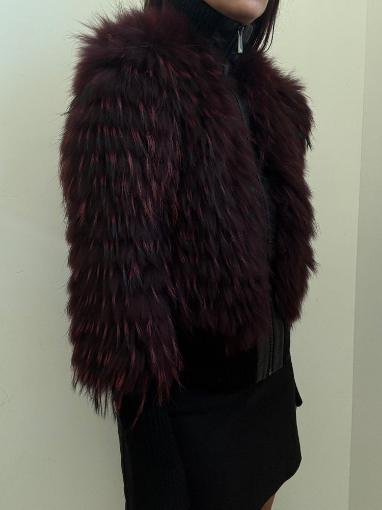 Vintage Dyed Raccoon Fur Zip-Up Jacket Size XS