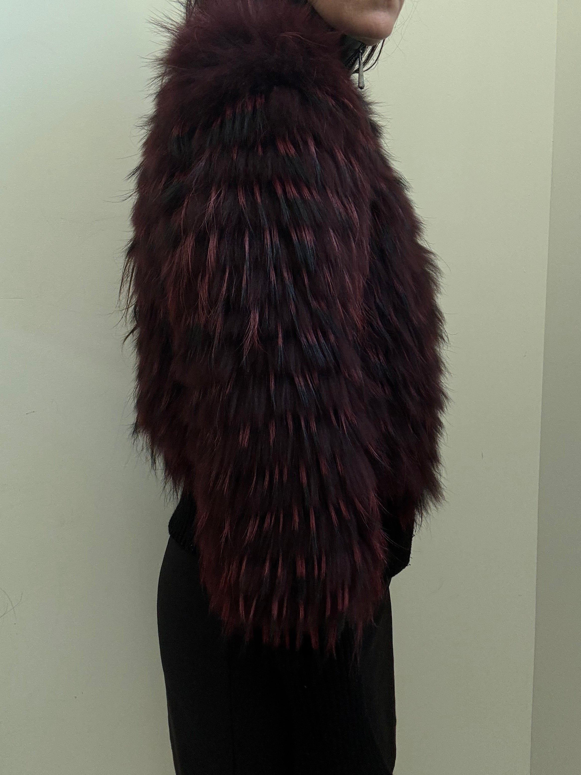 Vintage Dyed Raccoon Fur Zip-Up Jacket Size XS