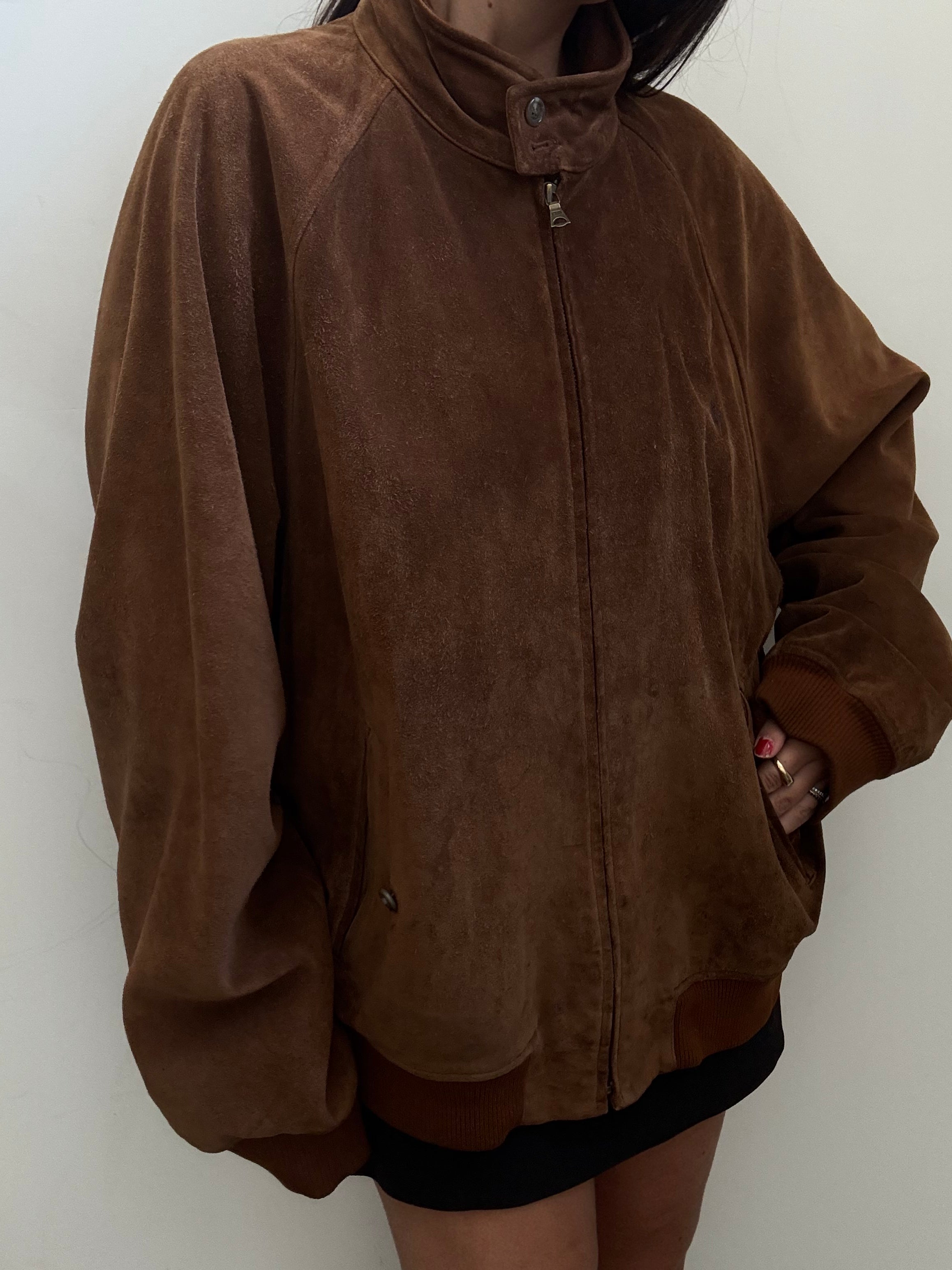 Vintage Ralph Lauren Suede Bomber Jacket Size Large