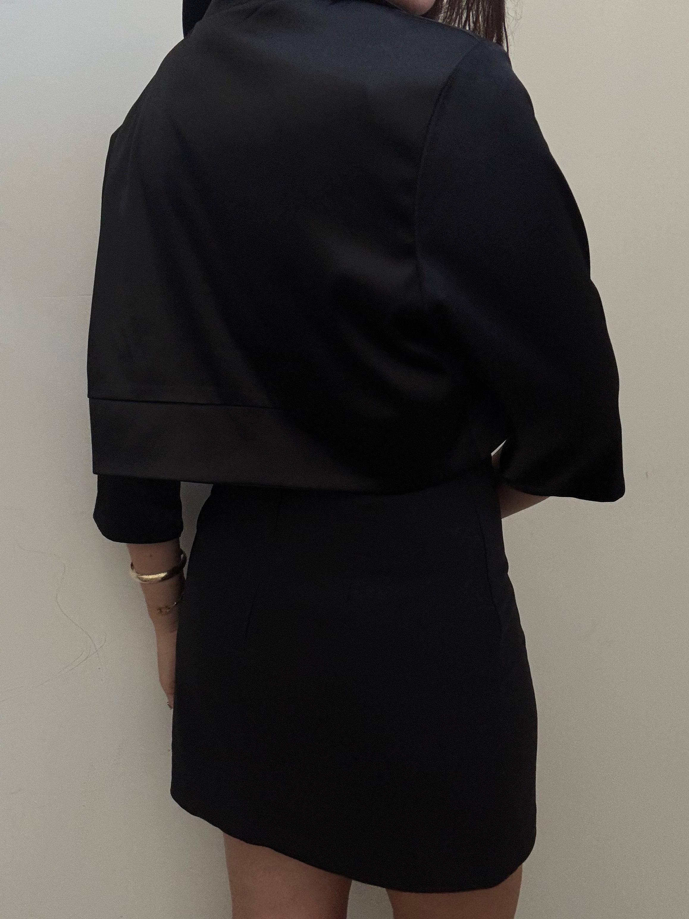 Vintage Black Satin Bolero Size Large