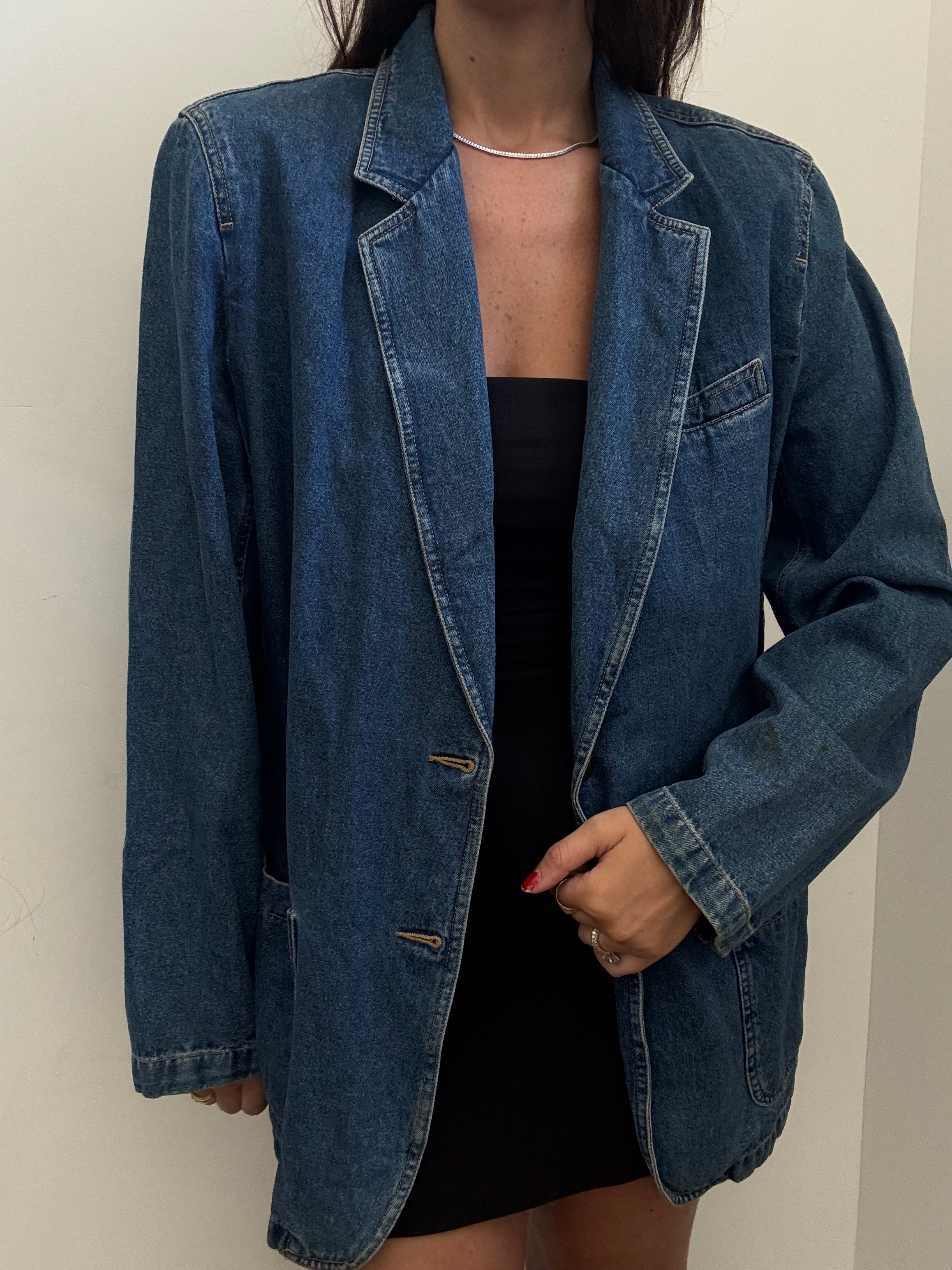 Vintage Denim Blazer Size Large