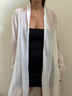 Vintage White Semi Sheer Knit Wrap Size Large
