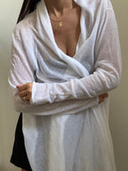Vintage White Semi Sheer Knit Wrap Size Large