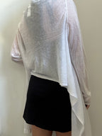 Vintage White Semi Sheer Knit Wrap Size Large