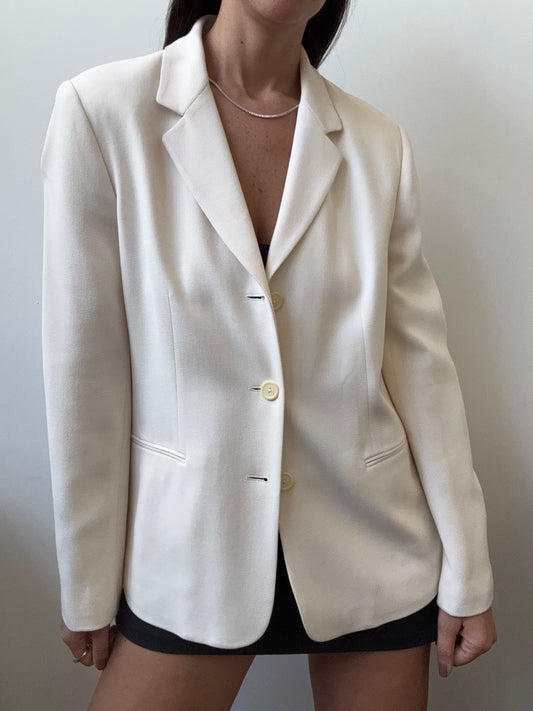 Vintage Ivory Woven Blazer Size Small