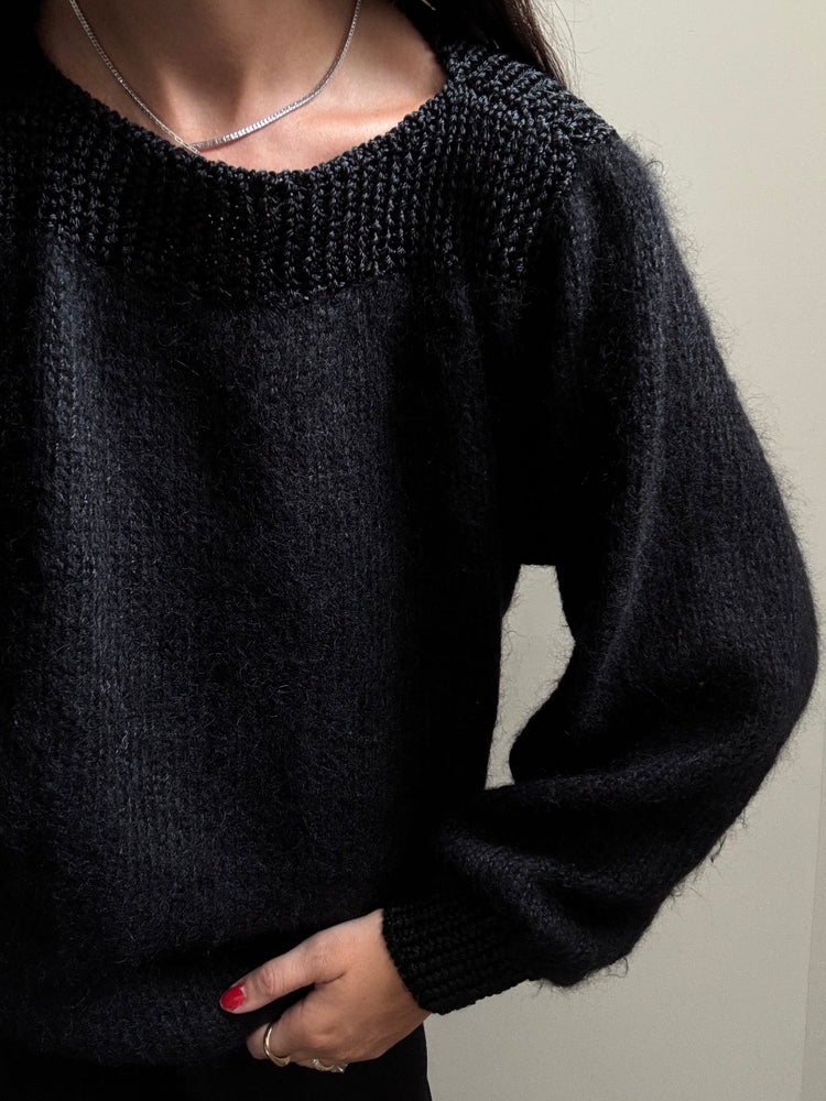 Vintage Brunello Cucinelli Black Mohair Knit Sweater Size Large