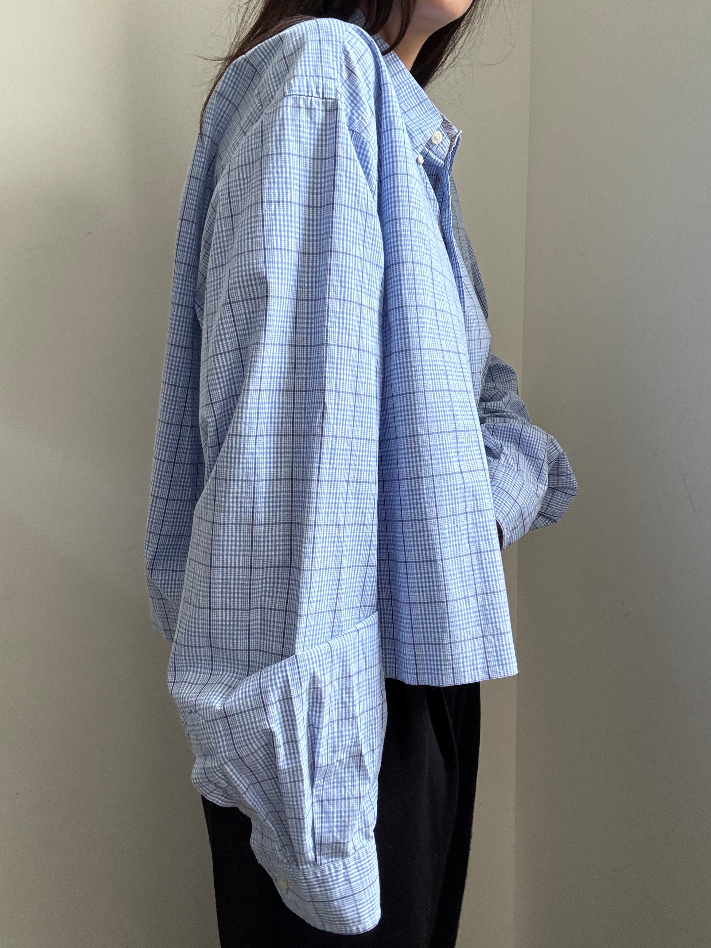 Vintage Ralph Lauren Blue Plaid Button Down Size XL