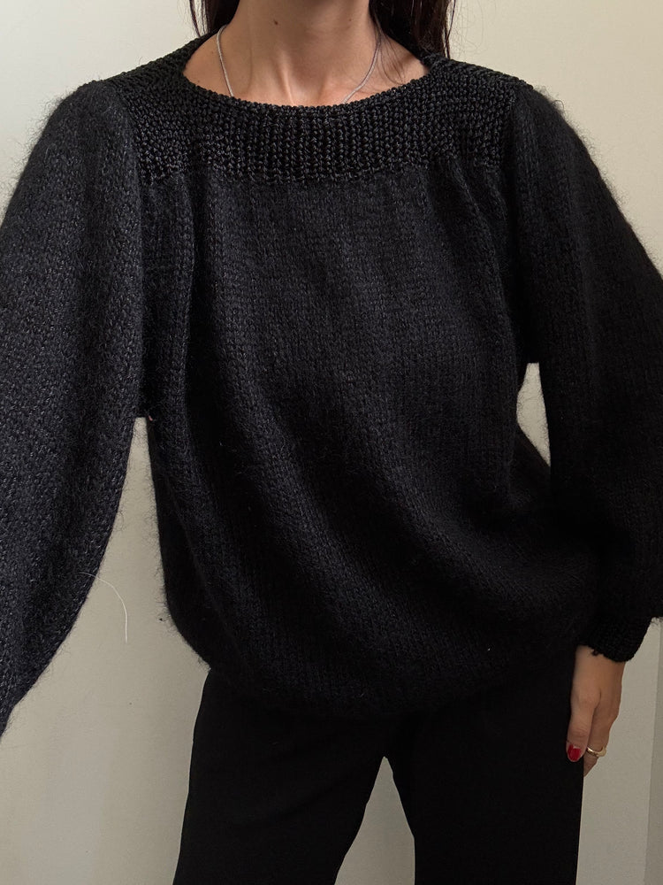 Vintage Brunello Cucinelli Black Mohair Knit Sweater Size Large