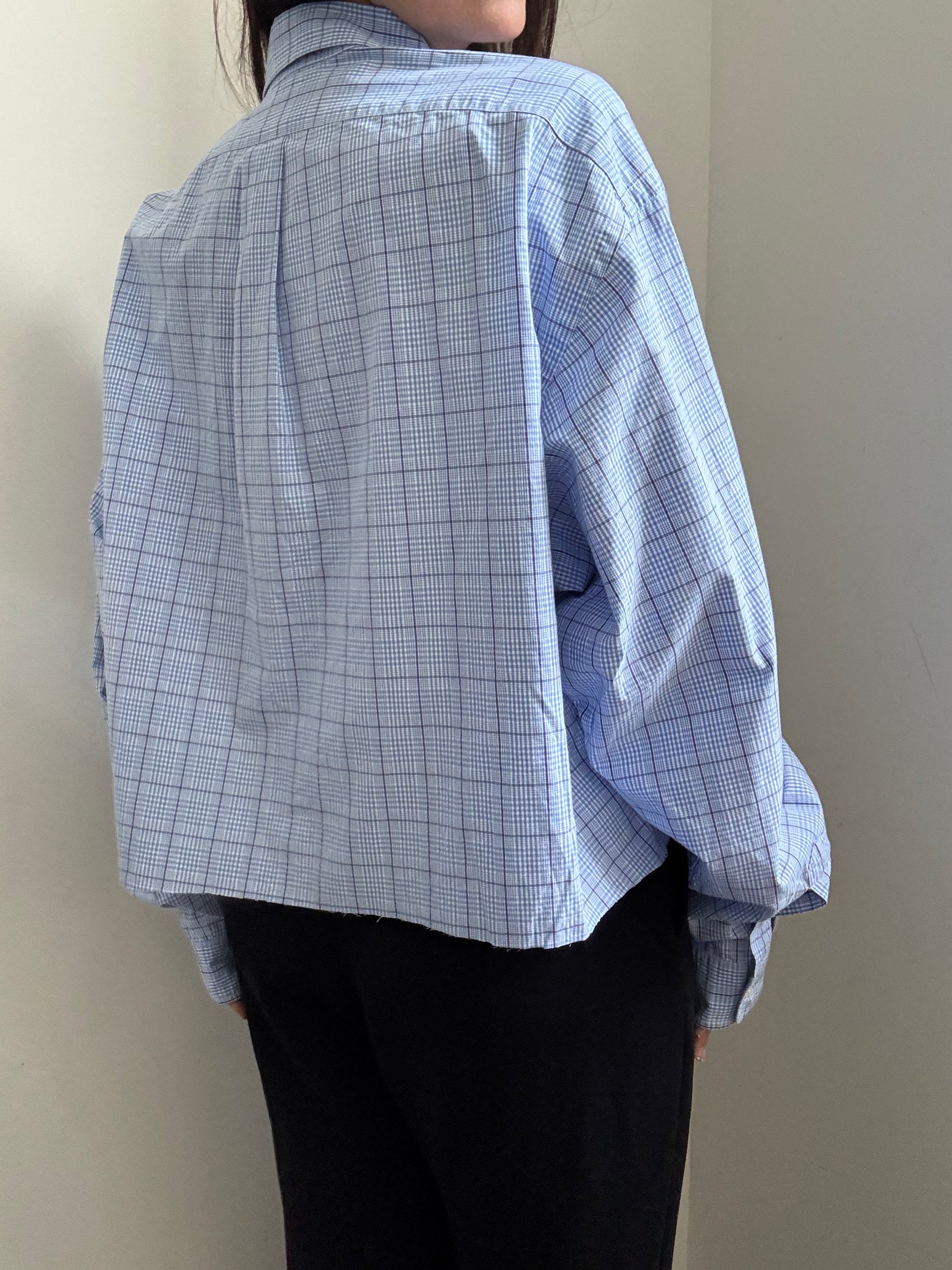 Vintage Ralph Lauren Blue Plaid Button Down Size XL