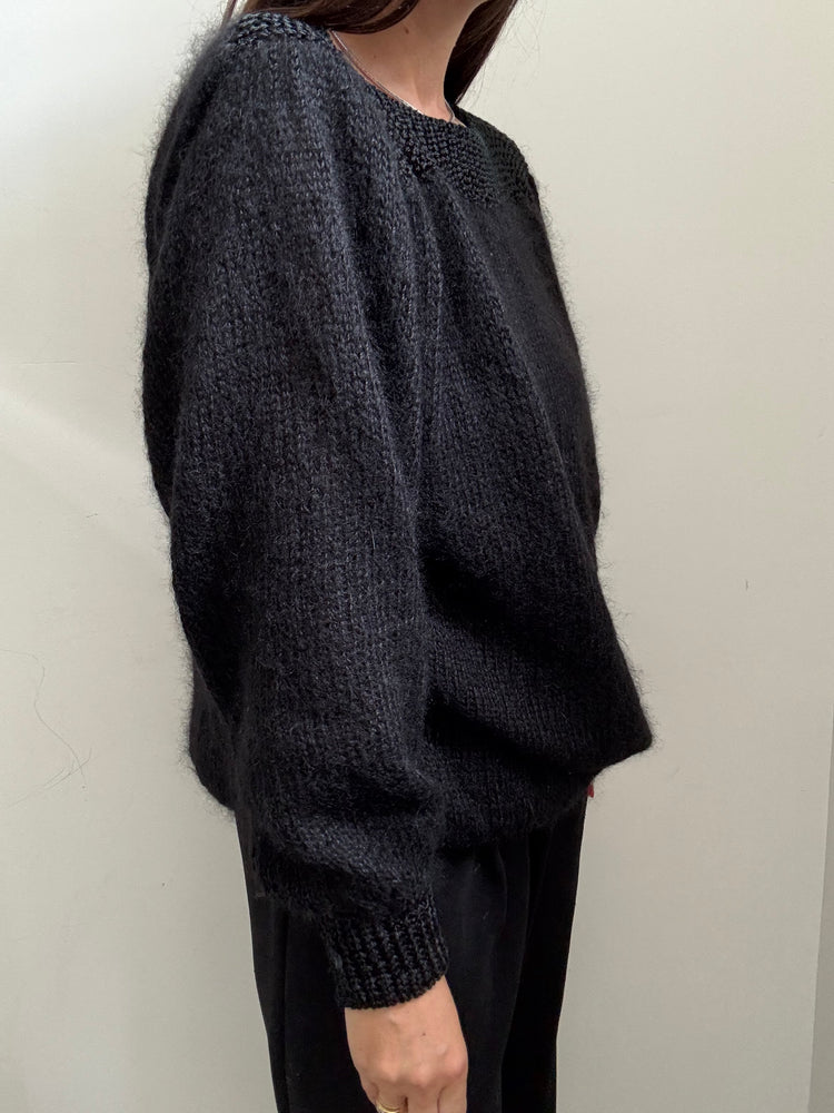 Vintage Brunello Cucinelli Black Mohair Knit Sweater Size Large
