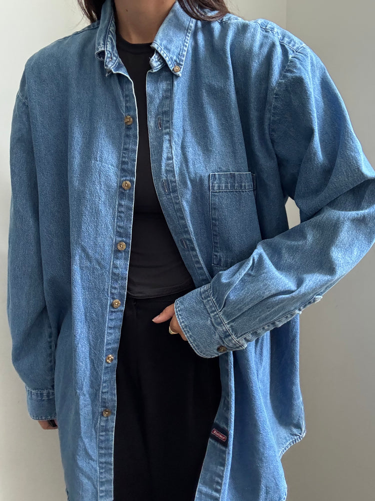 Vintage Dickies Denim Button-Down Size Large