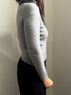 Vintage Saks Fifth Ave Grey Cashmere Turtleneck Size Small