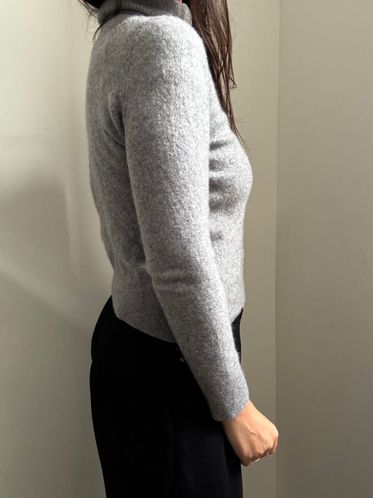 Vintage Saks Fifth Ave Grey Cashmere Turtleneck Size Small