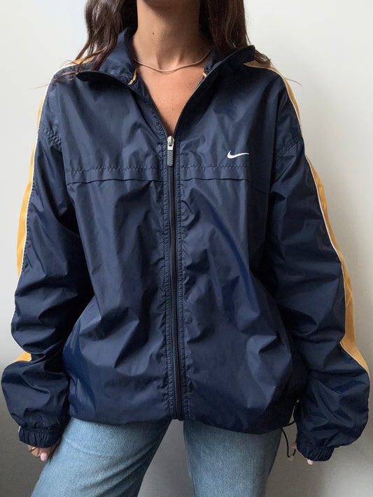Vintage Nike Navy + Gold Windbreaker Jacket Size XL
