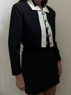 Vintage Black + White Cropped Blazer Size X-Small