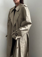 Vintage Beige Classic Belted Trench Coat Size Large