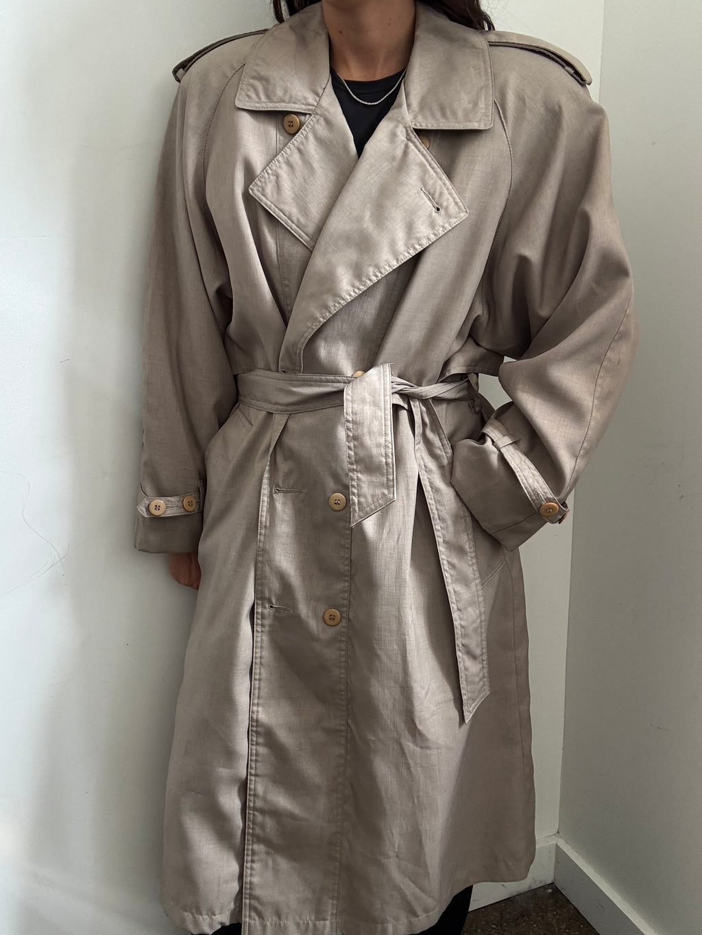 Vintage Tan Classic Trench Coat Size Large